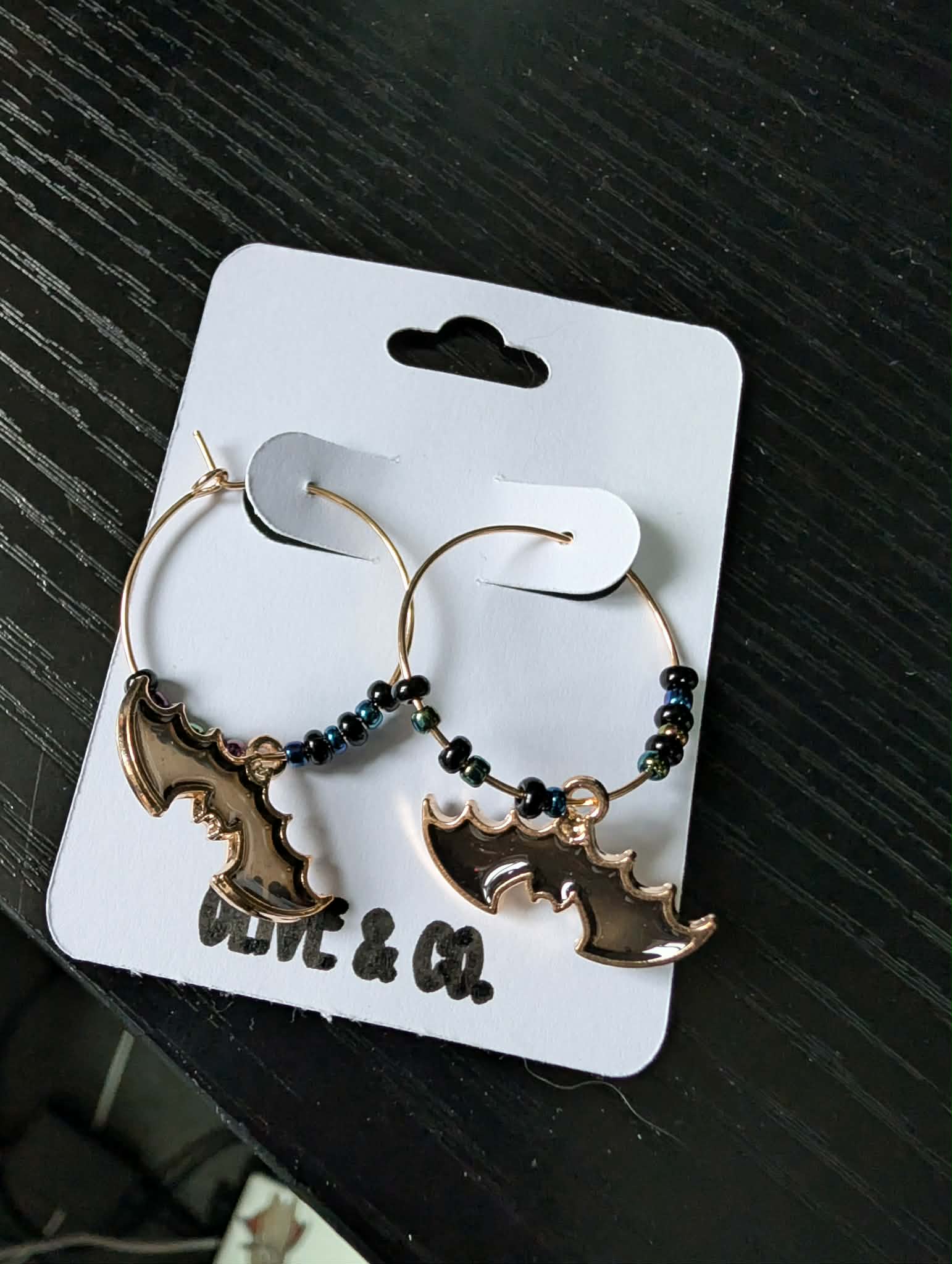 Beaded Bat Earrings