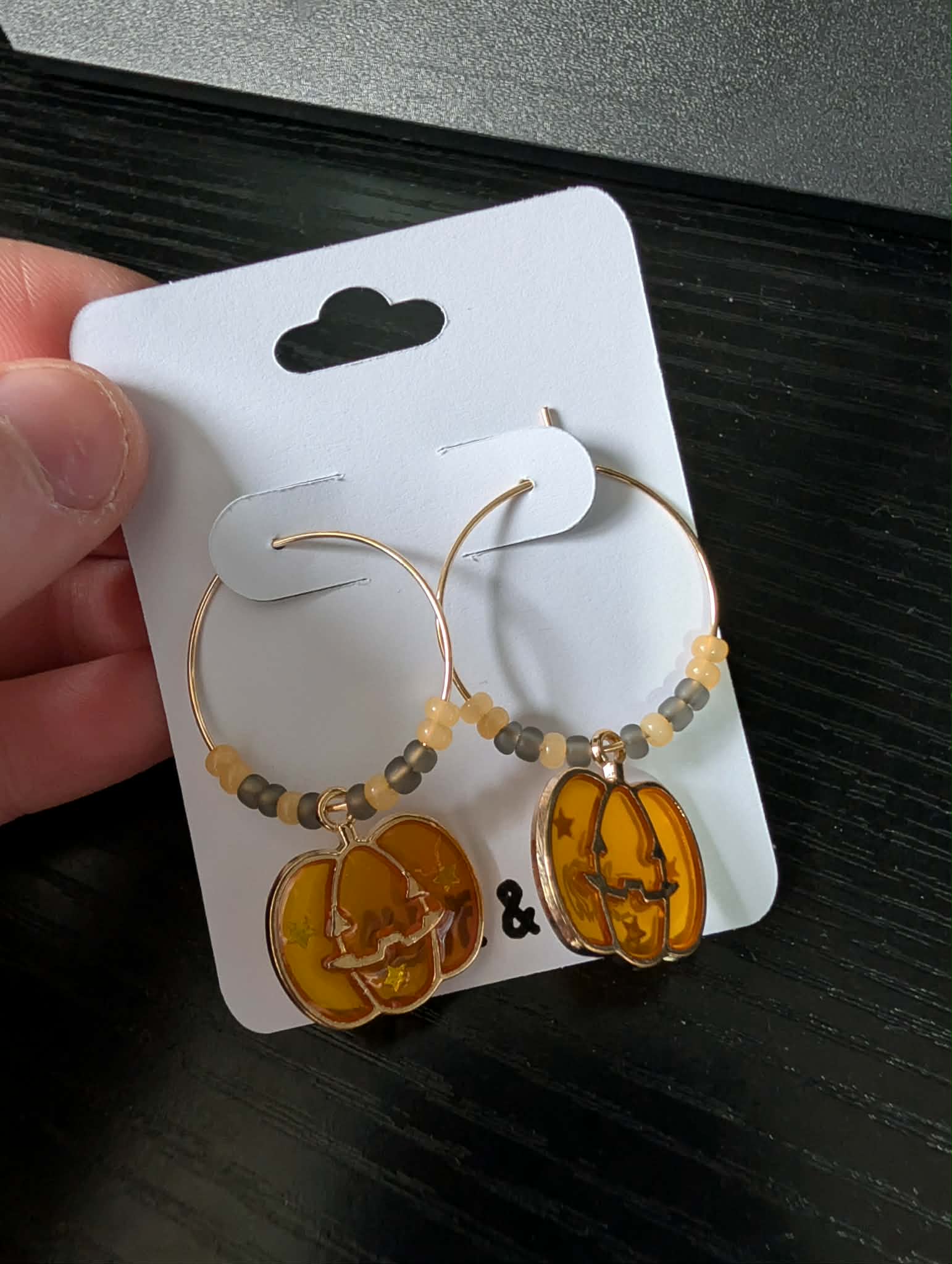 Beaded Pumpkin Earrings