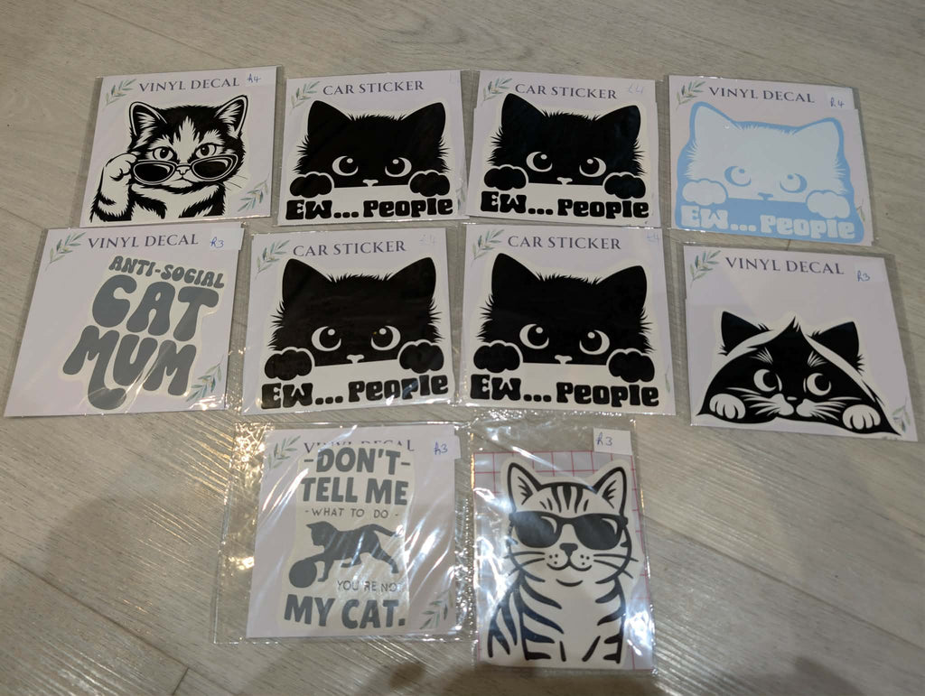 Cat Themed Vinyl Decals