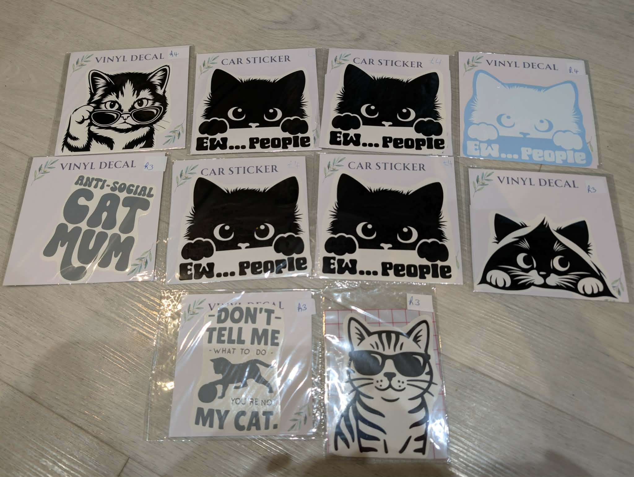 Cat Themed Vinyl Decals