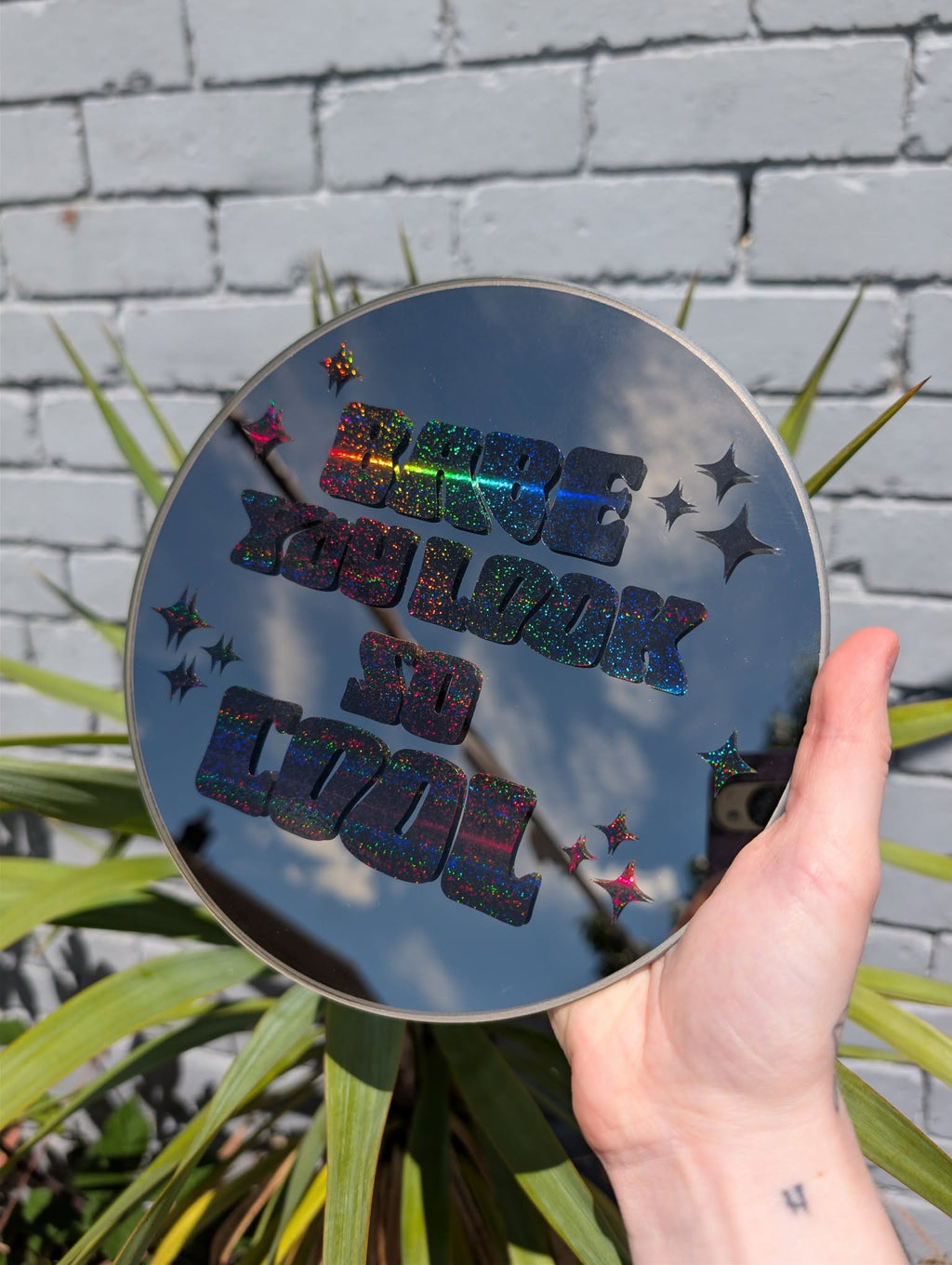 Babe You Look So Cool Wall Mirror - Choose Your Colour