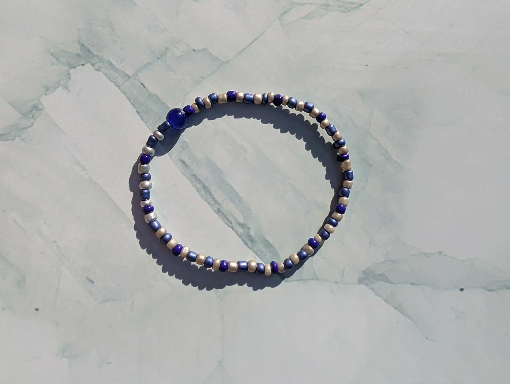 Handmade Beaded Bracelet - Blue Range