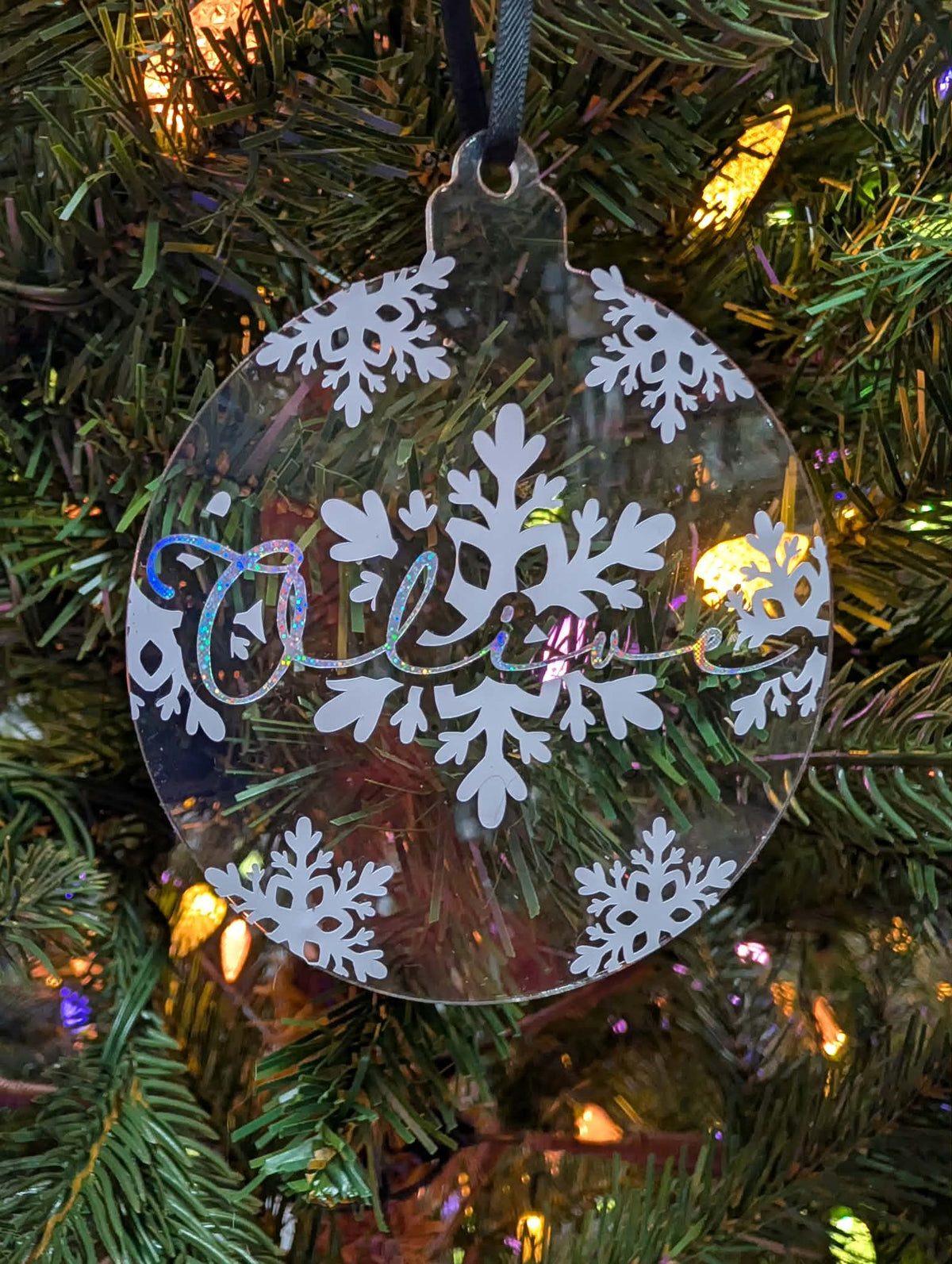Acrylic Personalised Snowflake Bauble