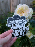 Western Highland Cow Vinyl Decal