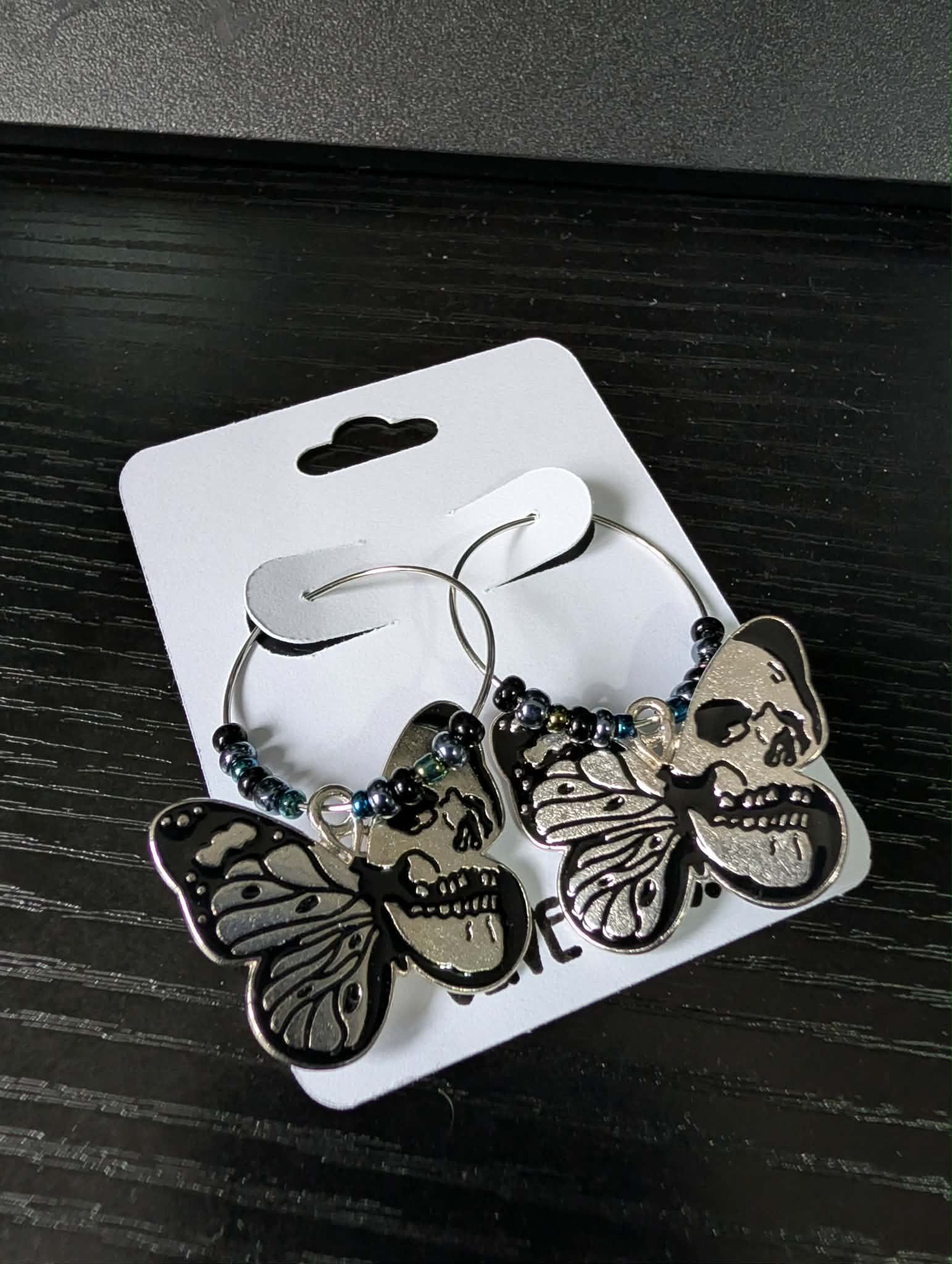 Beaded Gothic Hoop Earrings