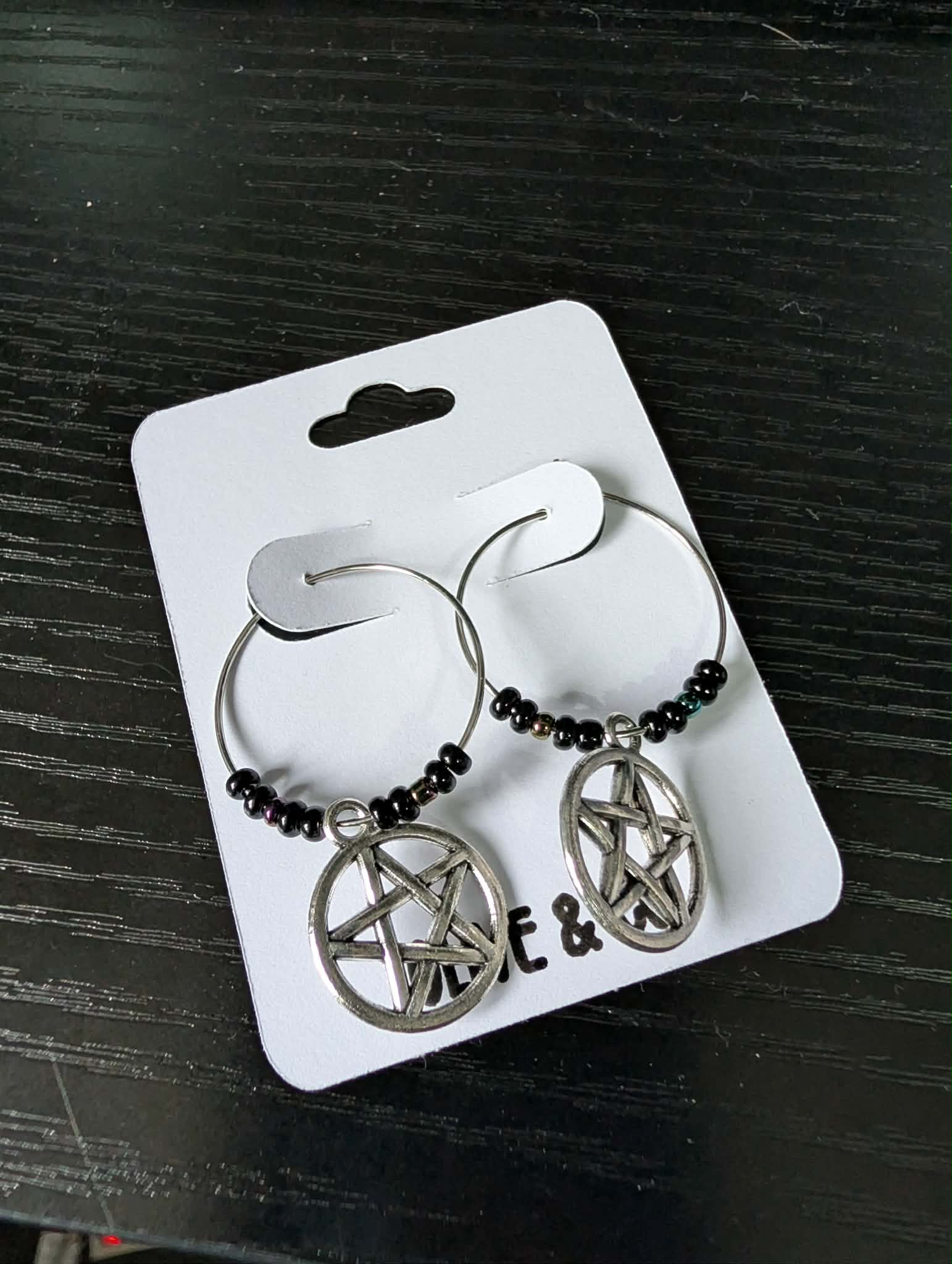 Beaded Pentagram Earrings